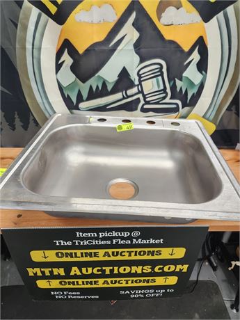 411 - Glacier Bay 25"x22"x6" Single Bowl Kitchen Sink