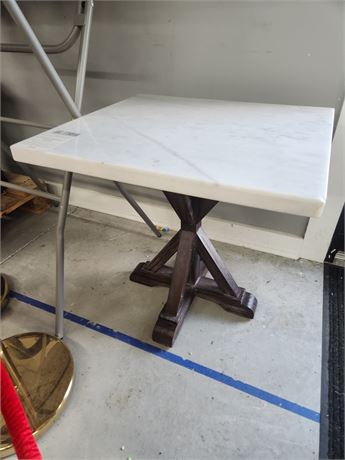 501 - White Marble Top End Table